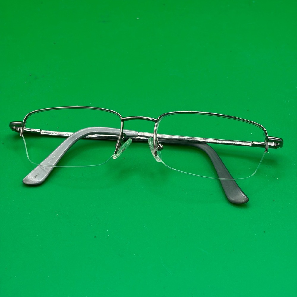 Guess GU1544 Mens Gunmetal Semi Rimless Rectangle Eyeglasses Frames 52-18-140